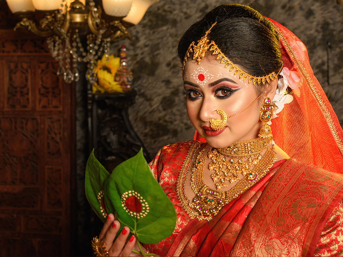 Simple bengali bridal shop look