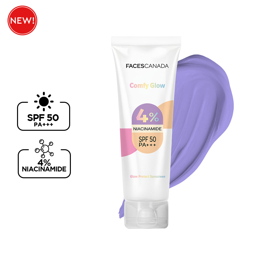 フェイスクリーム comfy Niacinamide Sunscreen SPF 50 – Comfy Glow | Faces Canada