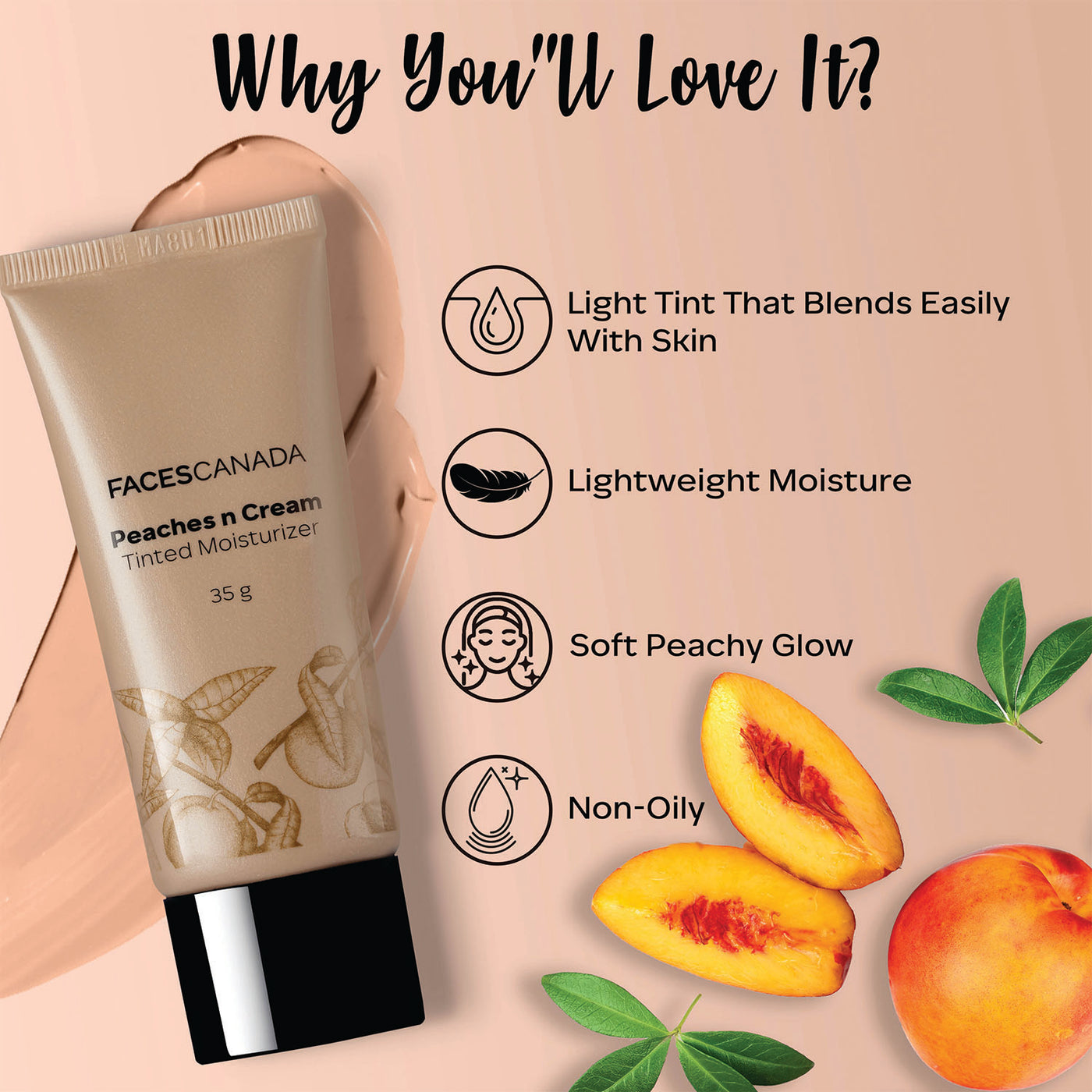 Peaches N Cream Tinted Moisturizer - Light