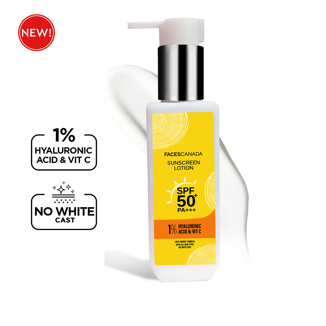Sunscreen Lotion Online SPF 50 Lotion with Hyaluronic Acid Faces Canada